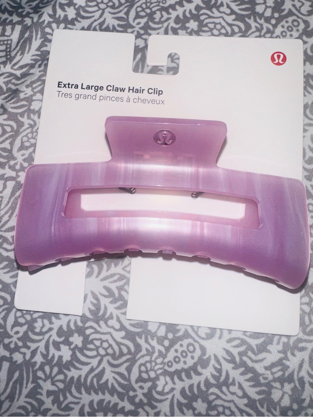 lululemon Extra Large Pink Claw Hair Clip
